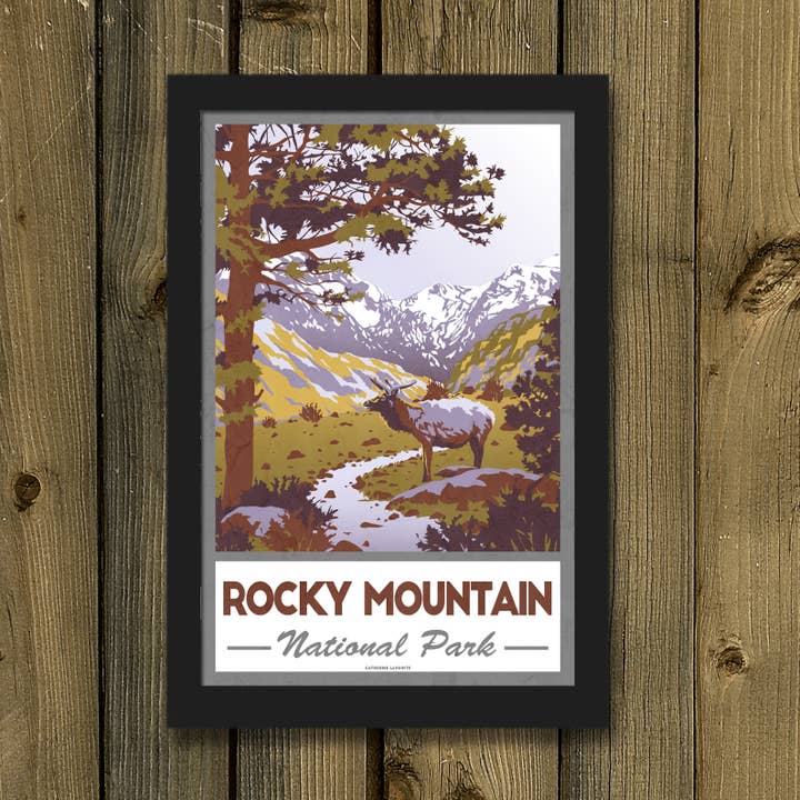 Rocky Mountain National Park Poster | Retro Travel Wall Art for wholesale by Lionheart Graphics