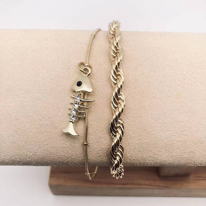 Mutil lager fisk Charm kvinnor guldpläterad armband för wholesale av Mio Queena