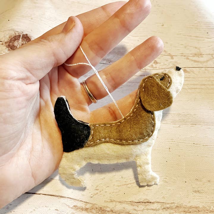 Grab a Coffee - Wholesale Ornament - Felt beagle ornament - dog memorial gift2