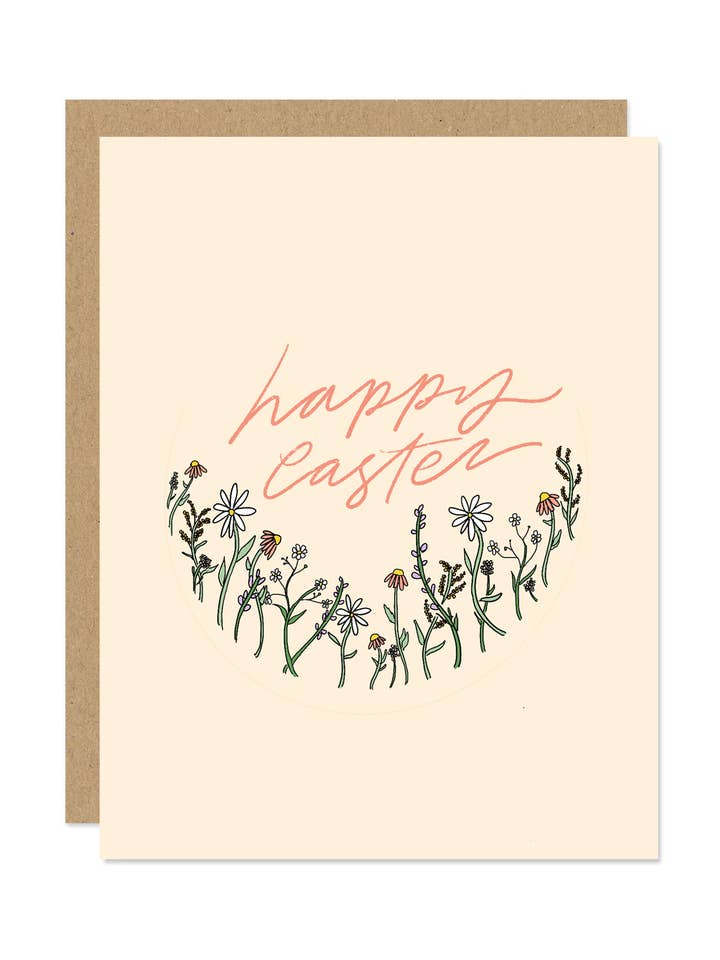 Wildflower Happy Easter Card for wholesale by Maddon and Co
