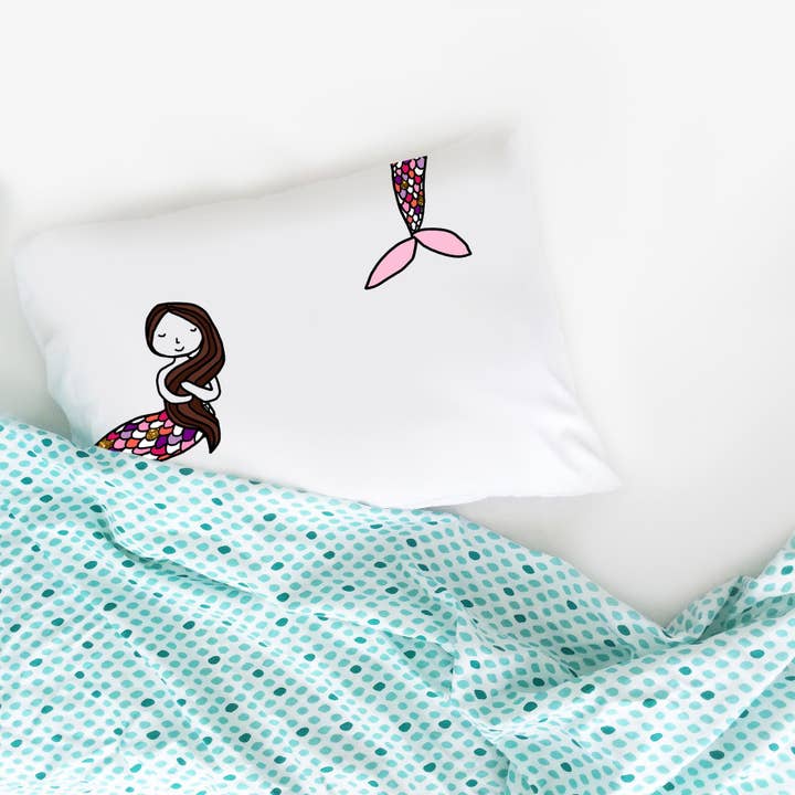 Oh, Susannah - Wholesale Bedding Pillowcase/Sham - Kids & Baby - Brunette Mermaid Pillowcase Standard Size 20X30"