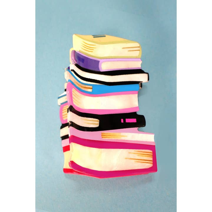 JOSSLYN by wall to wall - Wholesale Hair Clip - Women's - BOOK STACK SCHOOL HAIR CLAW CLIPS | 40H857