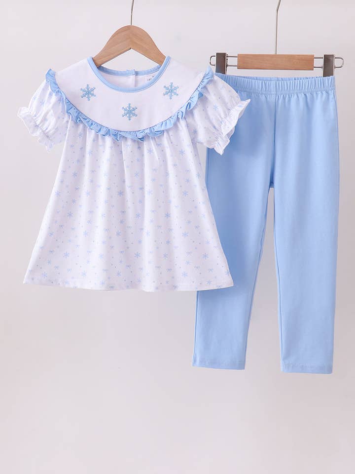 Premium blåt sne sløjfe bukser sæt for engroshandel hos Aspen Rain Boutique