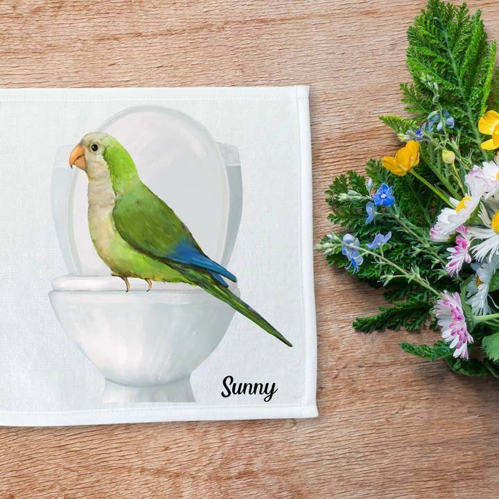 MerikaArt – Engroshandel Vaskeklud – Quaker Parakit Toilet Siddepind Vaskeklud – En Sjov Nødvendighed for Fugleelskere4