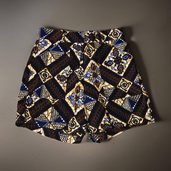 Short à losanges marron foncé et orange pour la vente par KEAFRICA