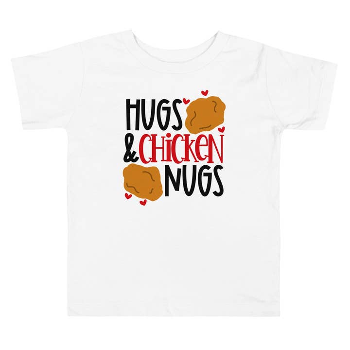 Hugs and Chicken Nugs Kurzarm-T-Shirt für Kleinkinder für den Großhandel von SUNFLOWER DREAMS BOUTIQUE