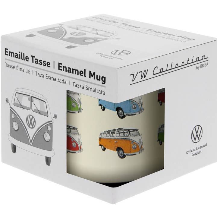 VW Collection by BRISA - Venta al por mayor Vaso termo - Taza de viaje esmaltada VW Bus 500 ml para casa y exterior - Parade/Beige4