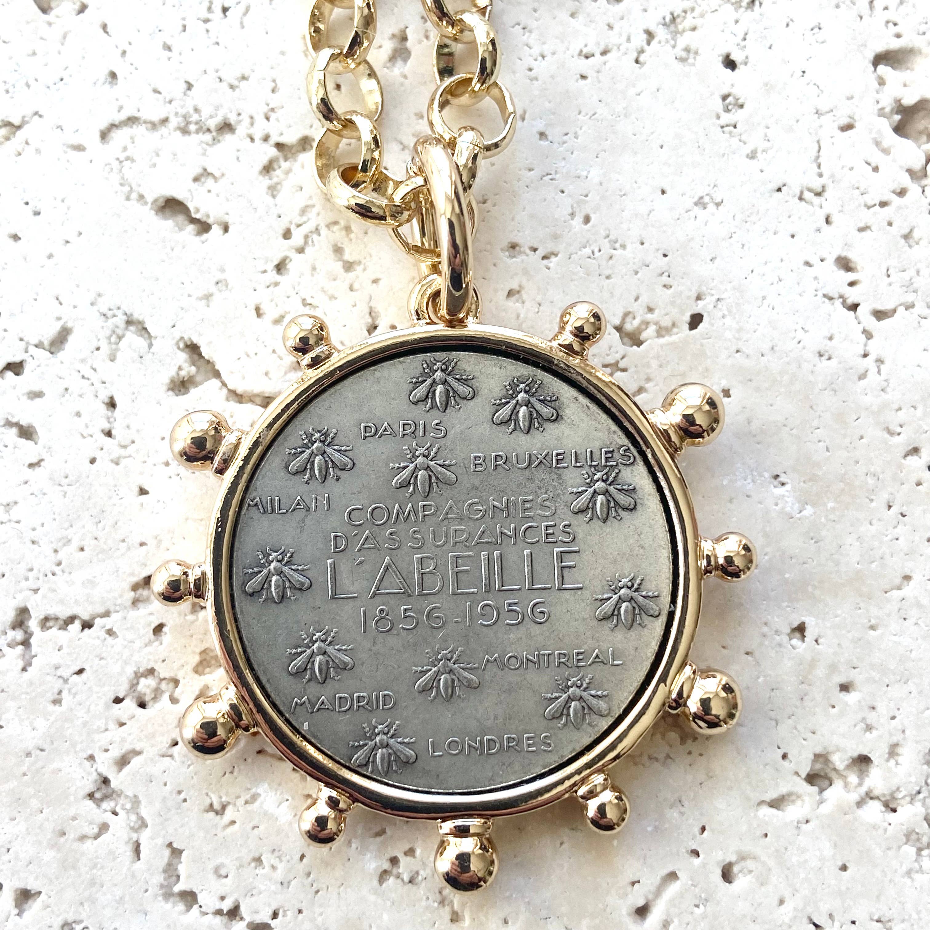 VB&CO Designs Handmade Jewelry - Wholesale Pendant/Charm Necklace - Simple French coin necklace rolo chain0