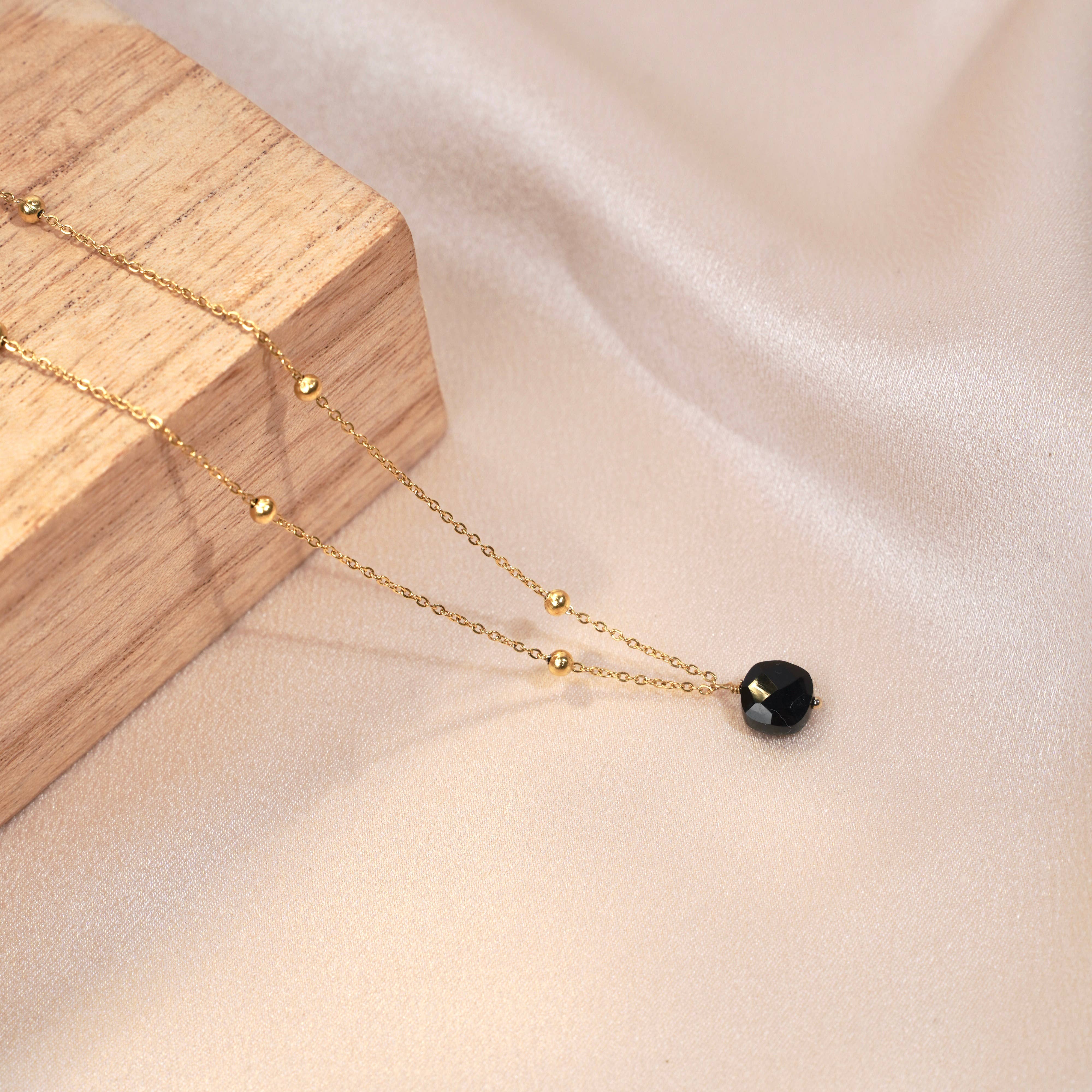 Victoire Collection - Vente Colliers à pendentif - Blue Amazonite Stone Pendant Stainless Steel2