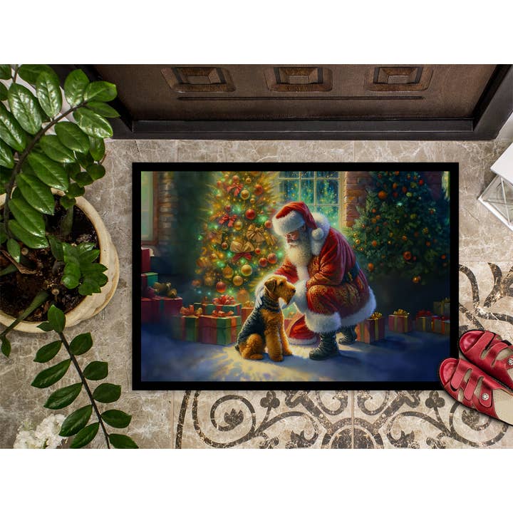 Caroline's Treasures - Wholesale Door Mat - Airedale Terrier and Santa Claus Doormat 24x36 DAC40551