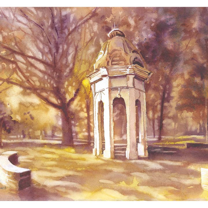 University watercolor landscape ECU Cupola Greenville, NC college room decor architecture alumni gift (print) for wholesale by Ryan Fox Fine Art