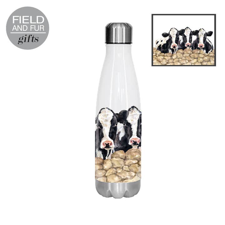 Geïsoleerde drinkfles, Friesian Cow Trio voor wholesale door Field and Fur Gifts