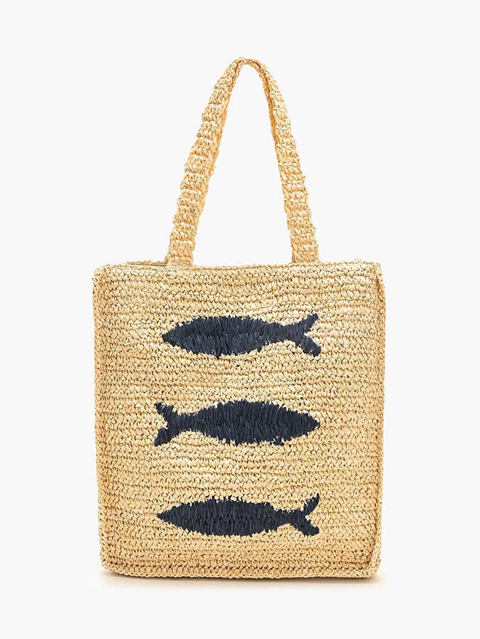 Sardine Raffia Market Tote for wholesale by America & Beyond