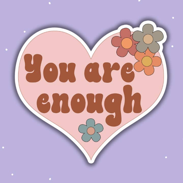 Je bent genoeg motiverende hartvormige sticker voor wholesale door Jedi Woods LLC