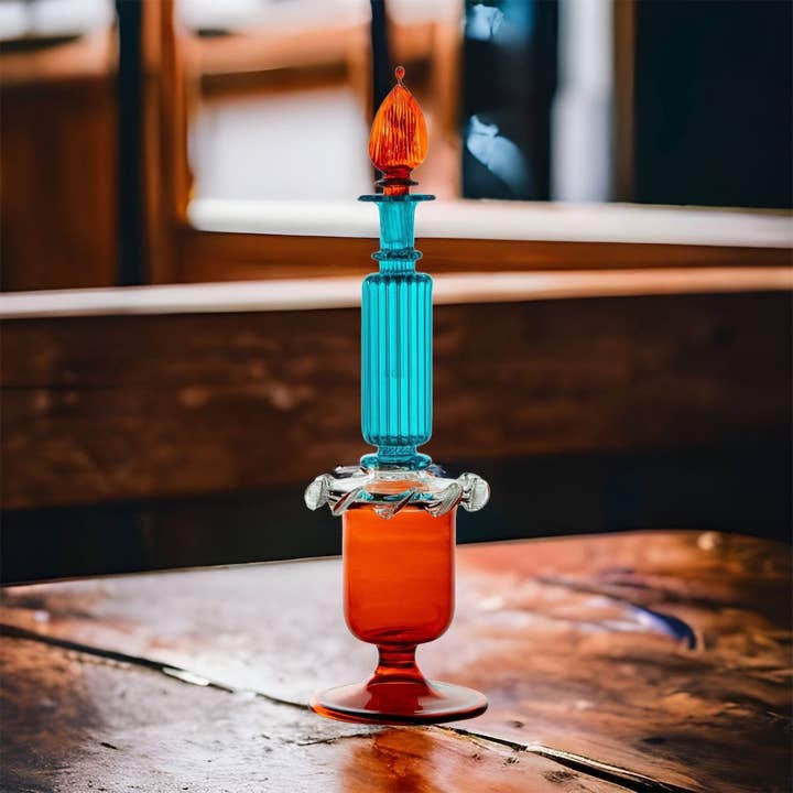LesTroisPyramides - Wholesale Atomizer Bottle - Perfume Bottle - Hand Painted - Colored Glassware