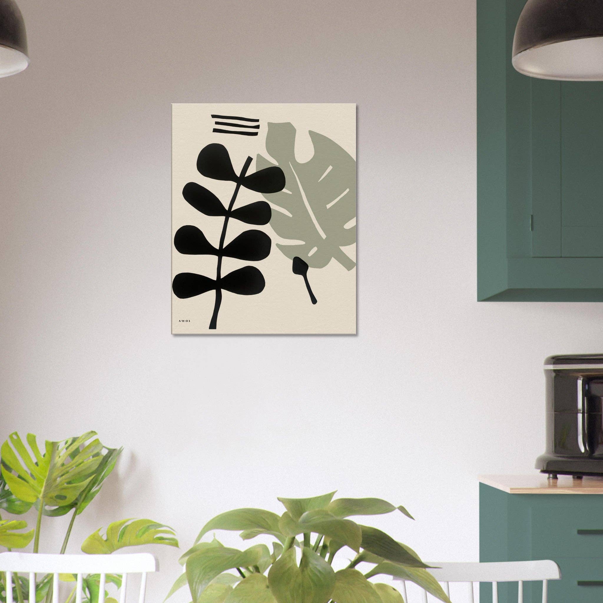 Creations Awol – Engroshandel Kunsttryk – Tropisk plantekunst med grafiske blade: Lærredskunsttryk12