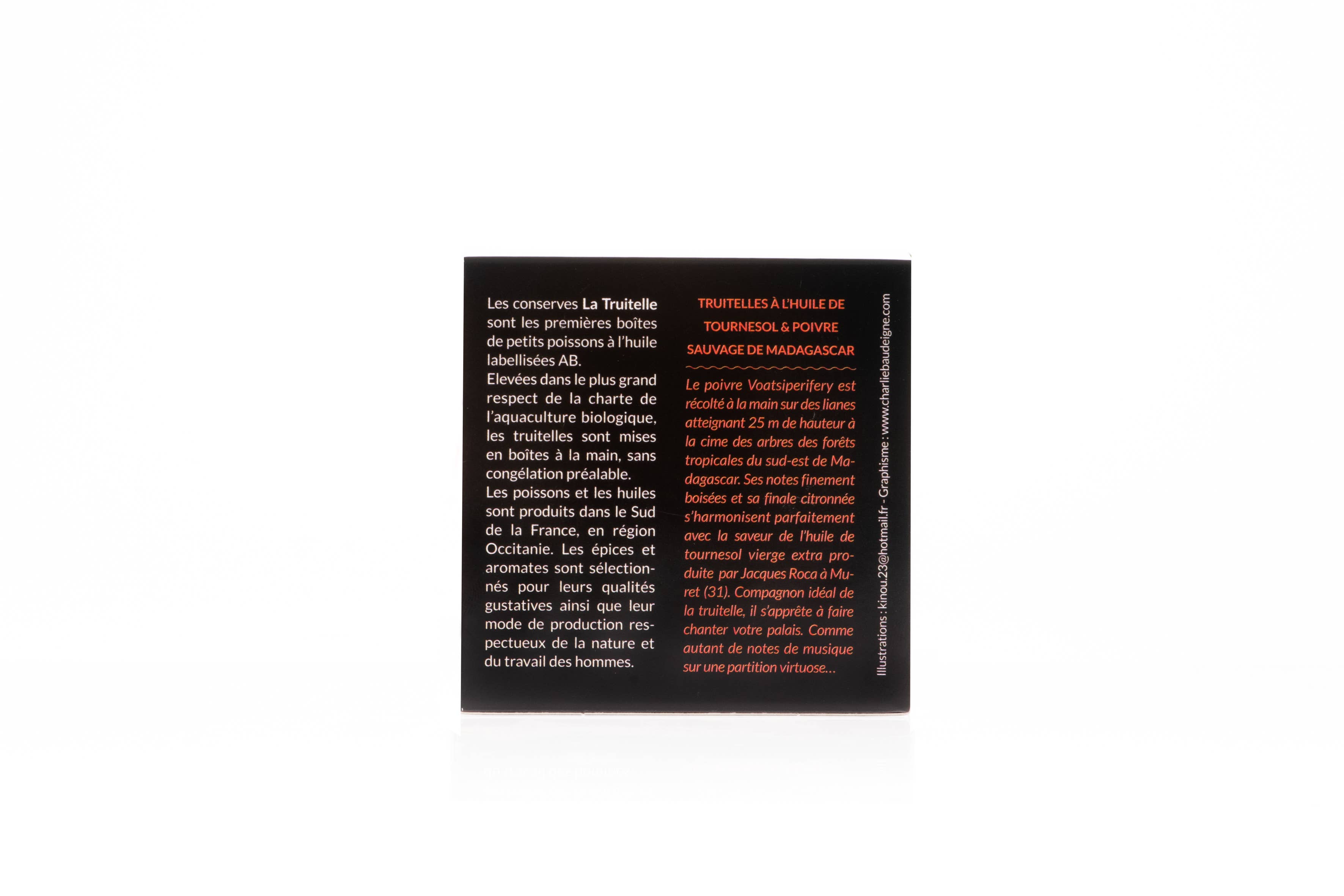 La Truitelle - Wholesale Ingeblikte vis - Kleine bergforel met zonnebloemolie en peper3