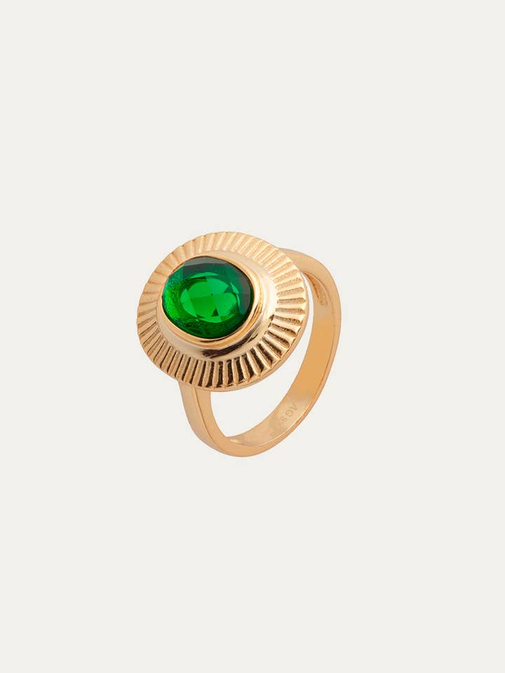 Alba Green Gold RING for wholesale by FLOR DE MENTA JEWELRY