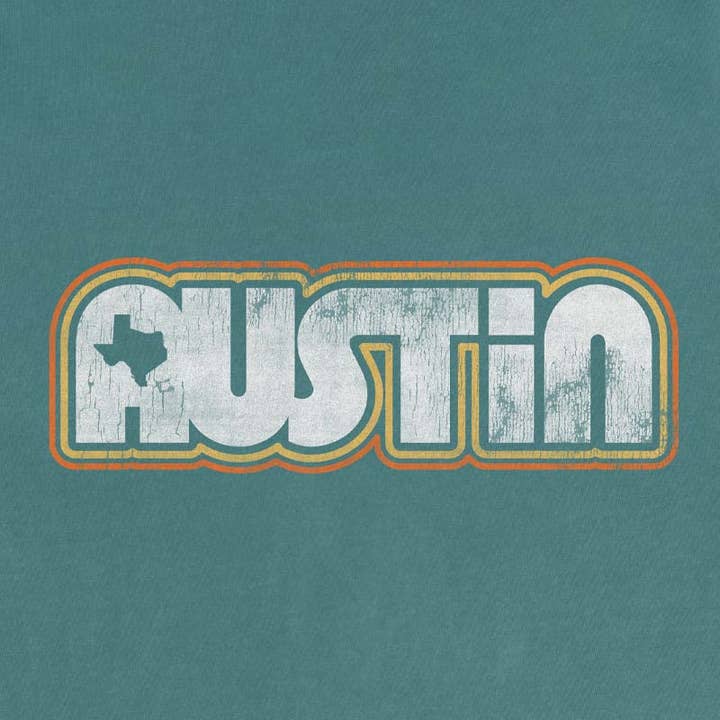 Gusto Graphic Tees - Wholesale Screen Printed T-Shirt - Unisex - Retro Austin T-shirt | Comfort Colors 1717 | Austin TX1