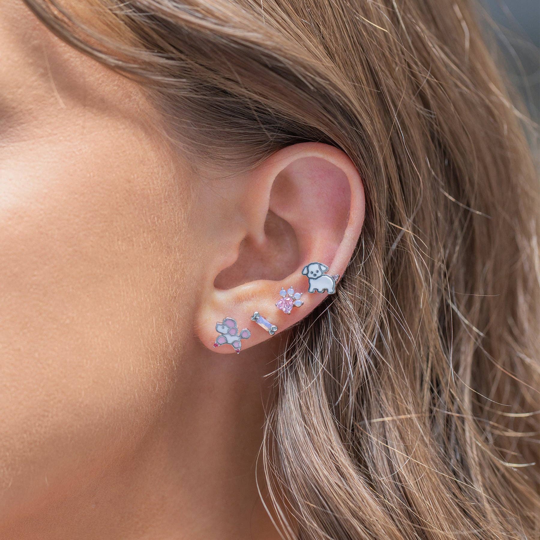 Girls Crew – wholesale Solitärörhängen – Tass-tastic Pup Studs3