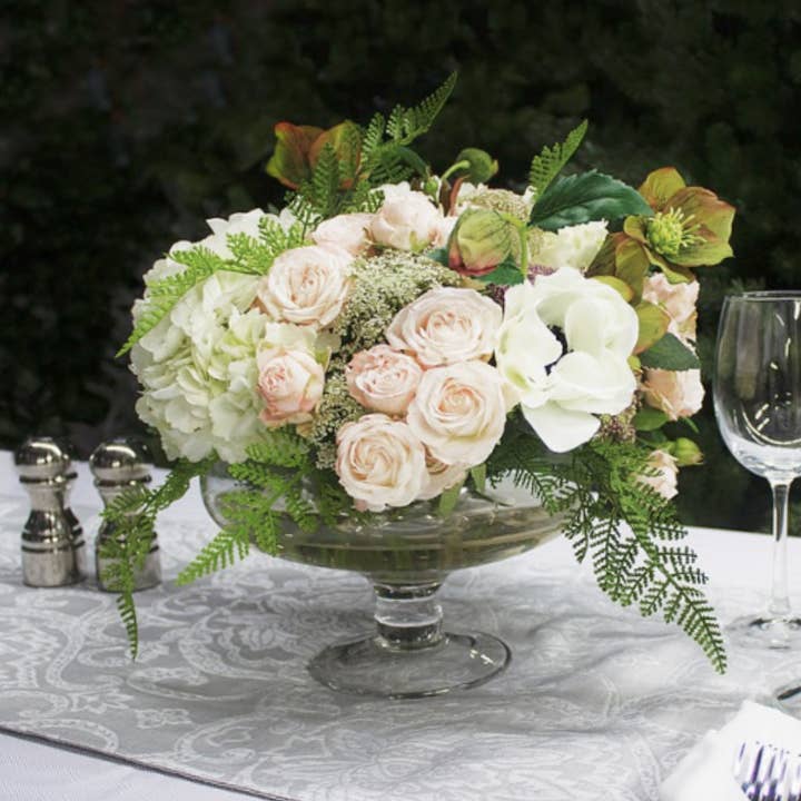Jacobson - Wholesale Vase - Ulster Compote Glass Vase - 9.5" Dia x 6"H