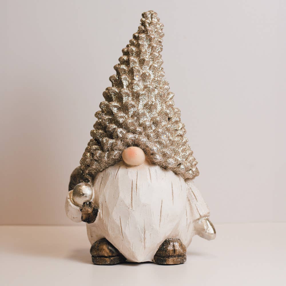 A Cheerful Giver - Wholesale Decorative Tabletop Object - Pinecone Gnome with LED Lights — Christmas, Holiday Decorations2