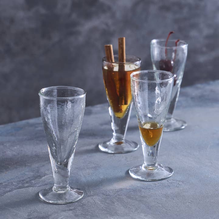 The Collective - Wholesale Cocktail/Liquor Glass - Pebbled Footed Aperitif Glasses - Set of 4