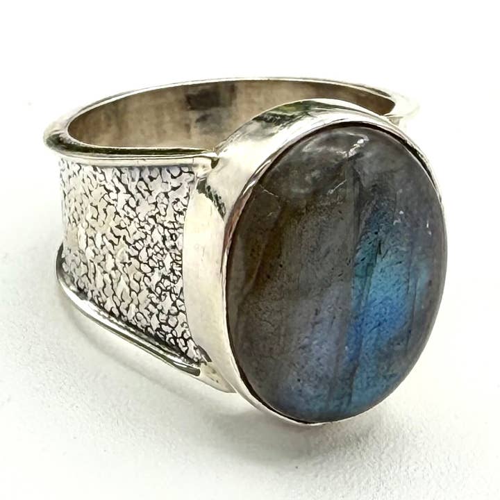 Anillo de plata 925 con gema de labradorita CAB para venta al por mayor de Meraki Gemstones