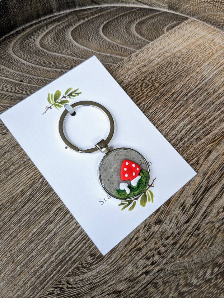 Mushroom Keychain | Handmade Polymer Clay Keychain for wholesale by Stag and Branch