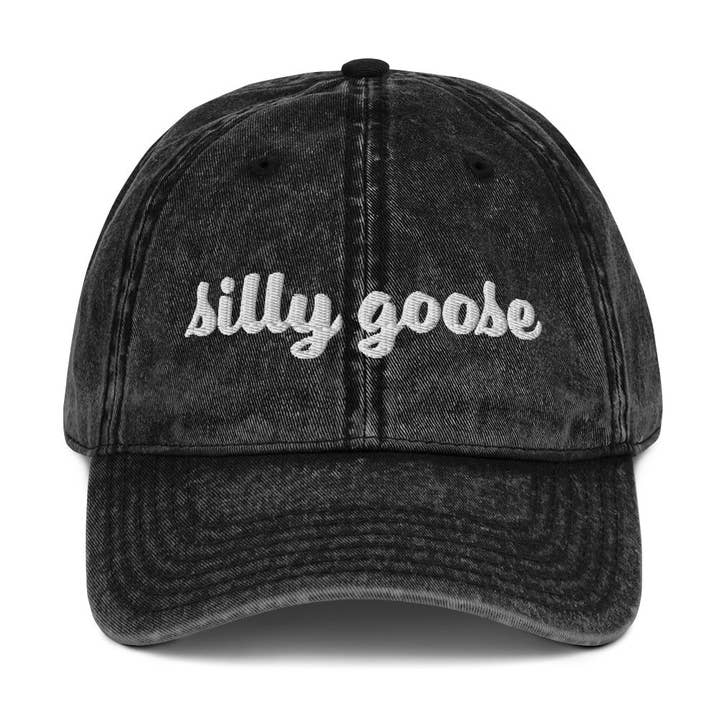 Silly Goose Vintage Cotton Twill Cap for wholesale by Frankie Said Meow