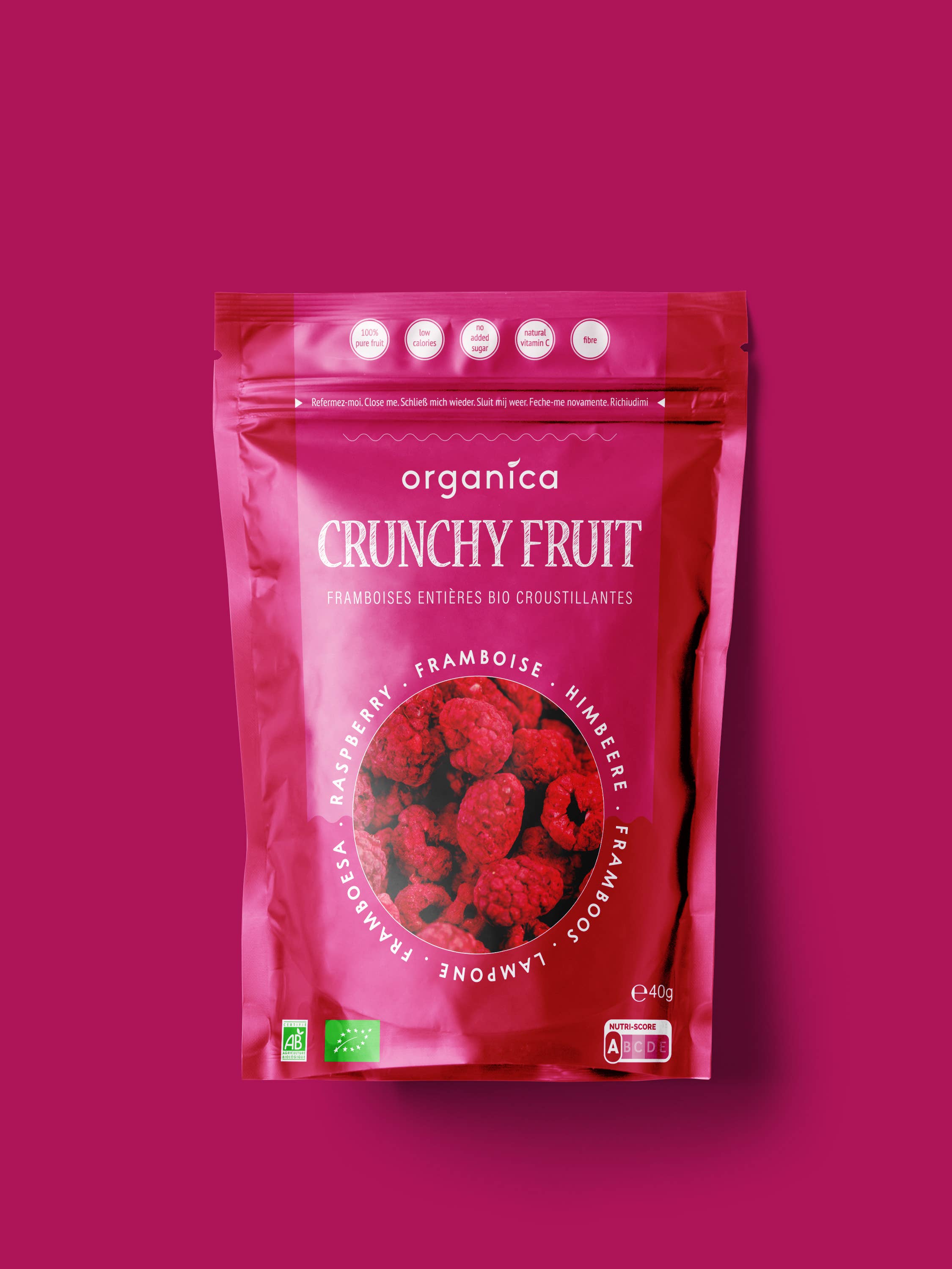 Organica - Wholesale Dried/Dehydrated Fruit - Organic freeze-dried raspberries Family | Organica Food