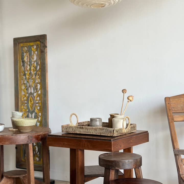 Office Objets - Wholesale Chandelier/Hanging Light - Average Japanese-style oval flattened pendant in rattan and natural linen H30 D4534