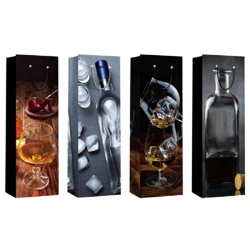 Deluxe Import Trading - Wholesale Wine Gift Bag - Wine Bottle Bags 4 Assorted Designs0