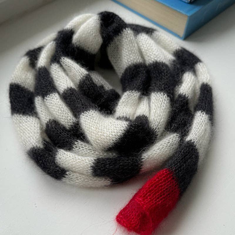 alberalkirk - Wholesale Scarf - Women's - Mohair Blend Long Loop Scarf Striped Pattern  M5A0823