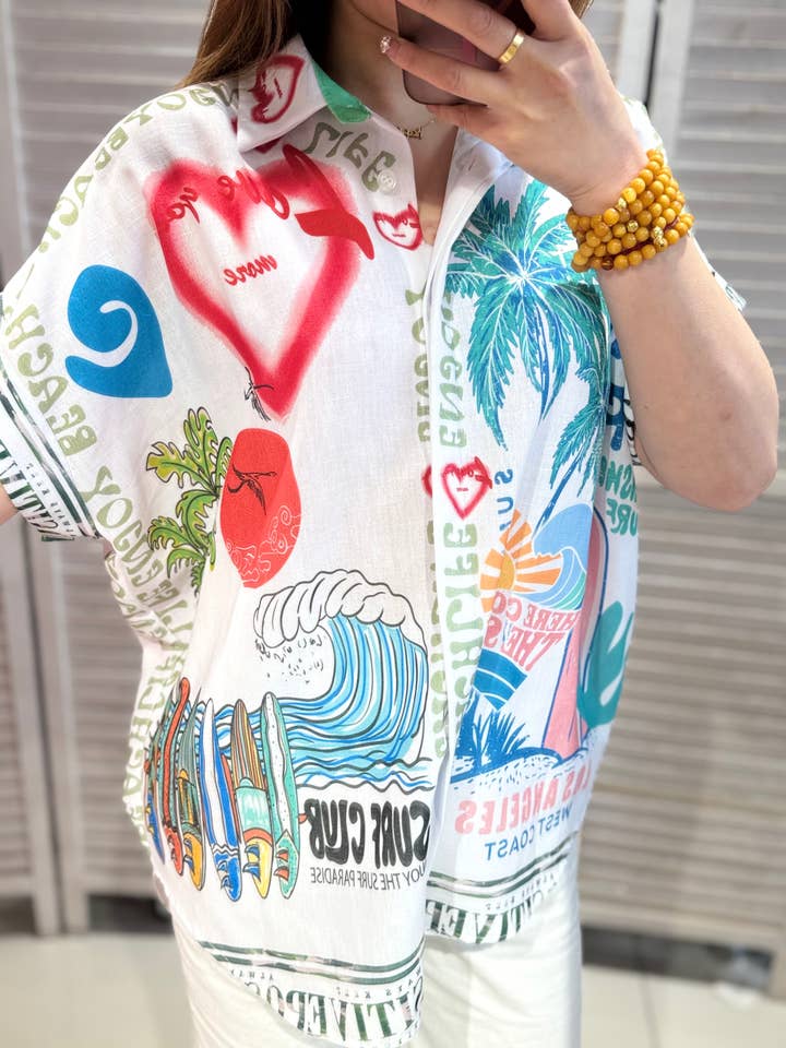 Chemisier oversize imprimé - M1195-10 pour la vente par VICTORIA&ISAAC