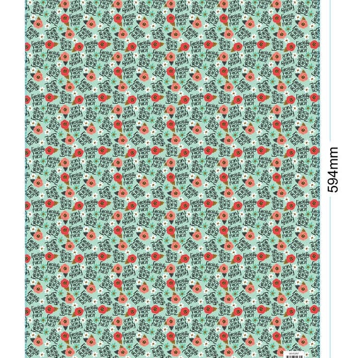 Disrupted Industries - Wholesale Flat wrap - Fuckity Fuck Fuck Wrapping Paper2