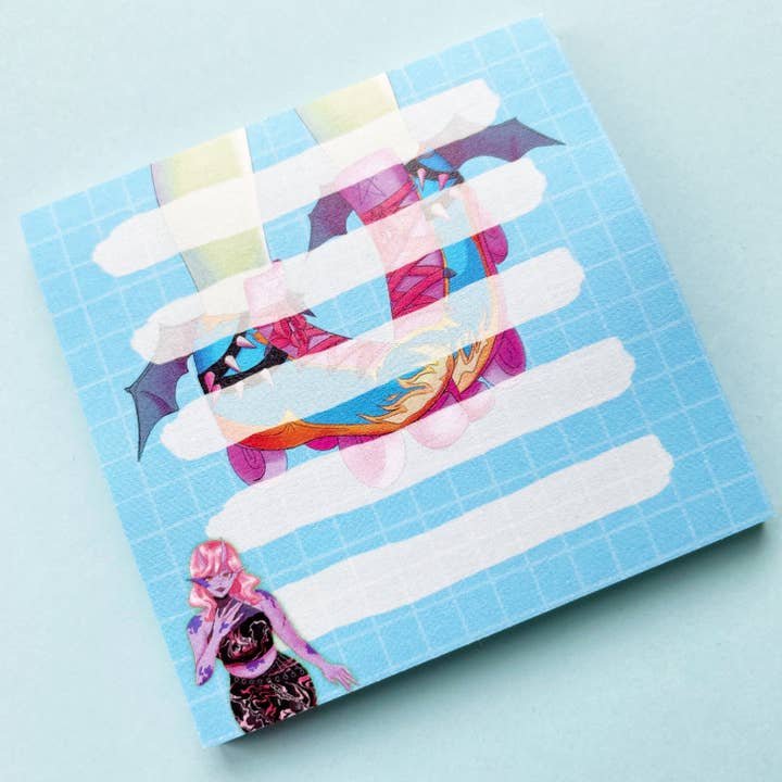 Bloc-notes adhésifs Terror Skates Lister pour la vente par A Little Spark