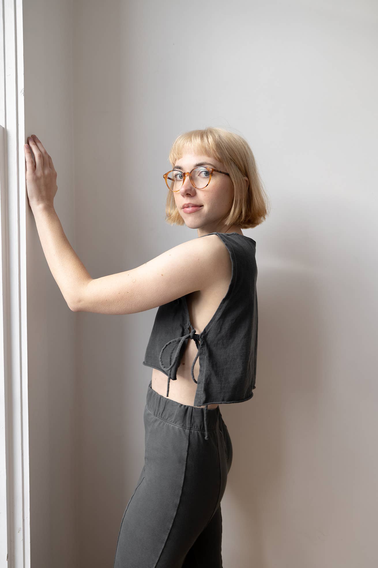 People Of Leisure - Wholesale Tank Top - Women's - The Tie Tank Charcoal3