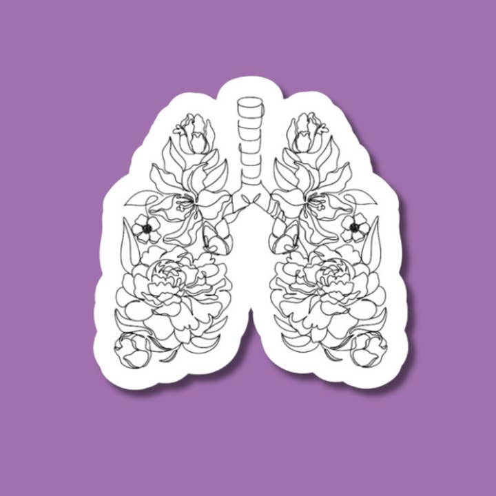 Autocollant floral pour poumons pour la vente par The Vinyl Rose