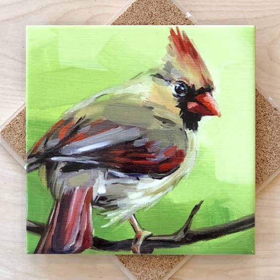 Dessous de plat Cardinal d'été pour la vente par Art by Alyssa