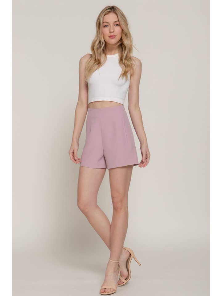 Active Basic | Active USA – wholesale Shorts – Dam – Shorts med hög midja Pinktuck15