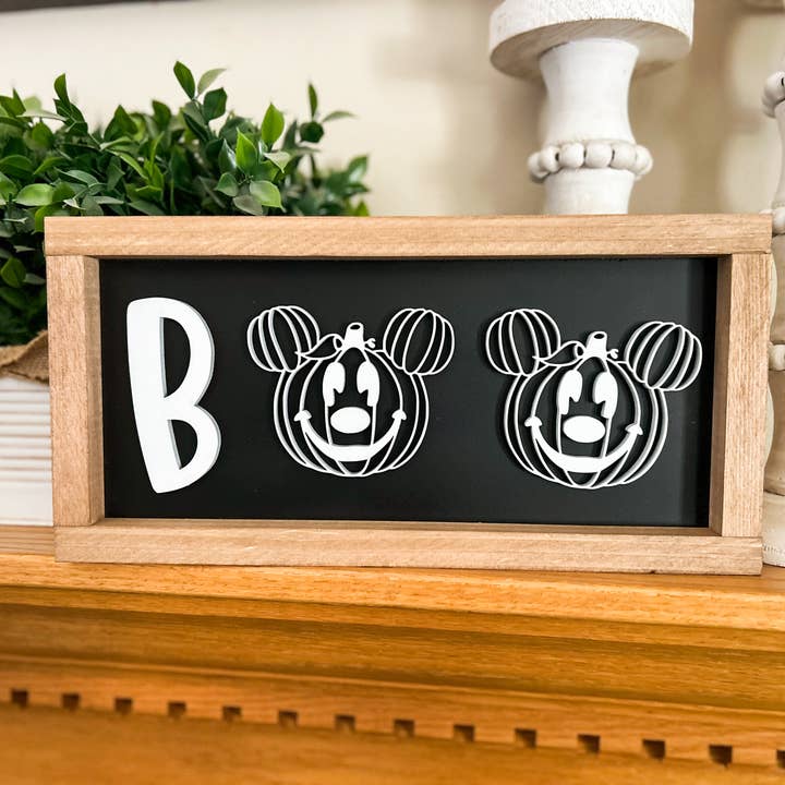 Three Bees Decor - Wholesale Wall Sign - Boo Mickey Head4