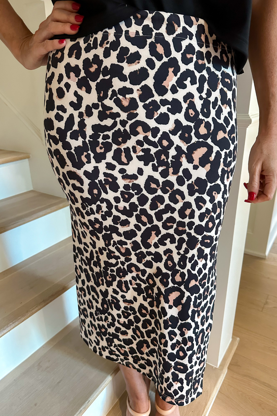 Leopard Midi-nederdel - Side Hustle for engroshandel på Faire1