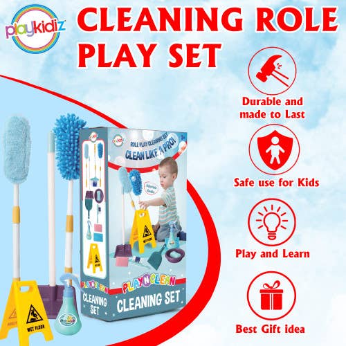 The Toy Group - Wholesale Toy Set - Kids - Playkidz Kid Cleaning Role Play Housekeeping Set3