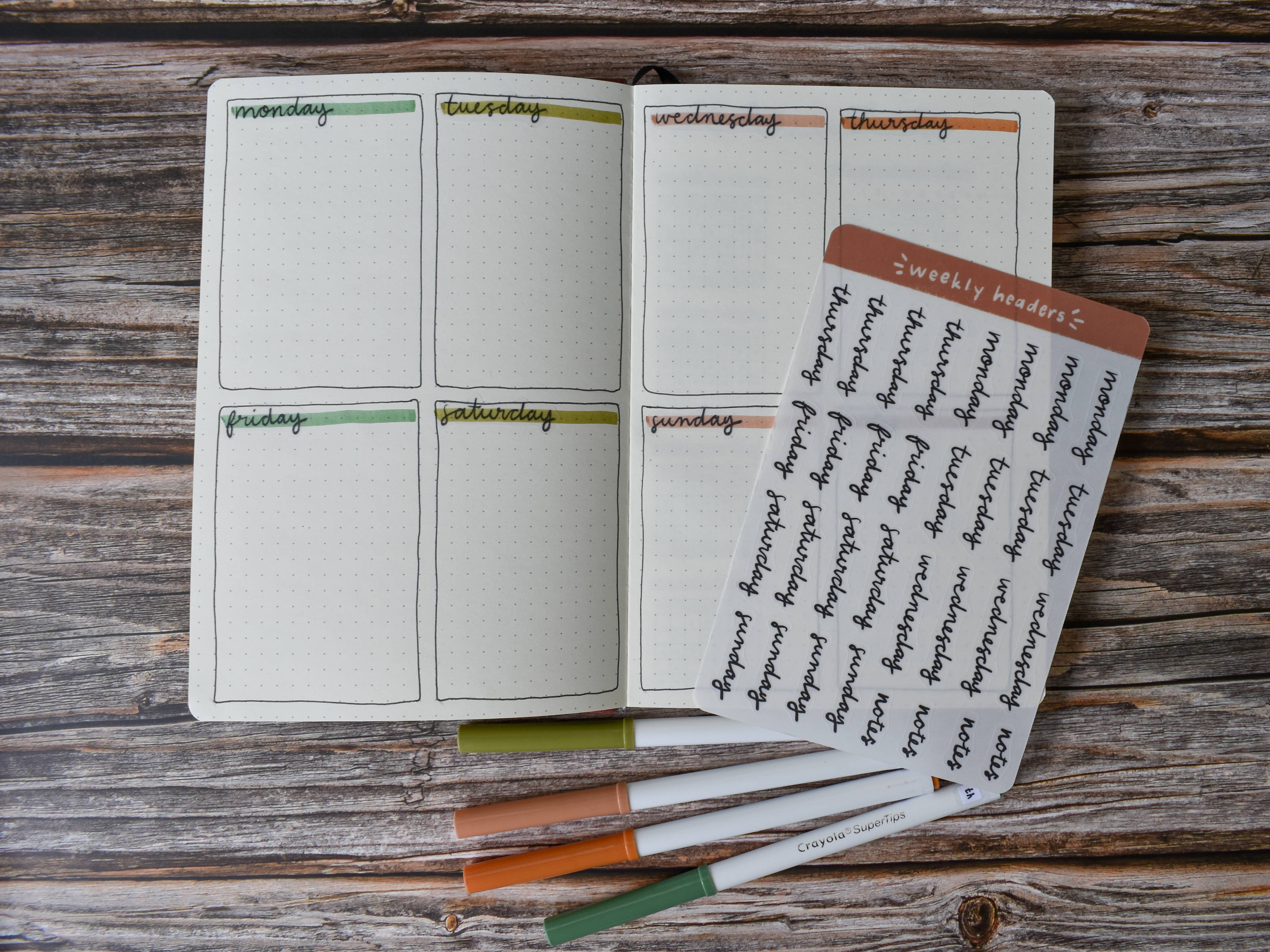 Lines And Colors Design - Wholesale Sticker - Week Headers Bullet Journal & Planner Sticker Sheet2