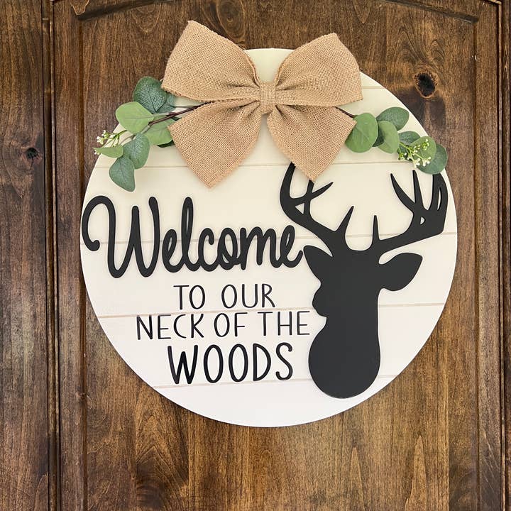 Southern Roots Designs - Venta al por mayor Letreros - Letrero de bienvenida a nuestro cuello de madera, letrero de bienvenida3