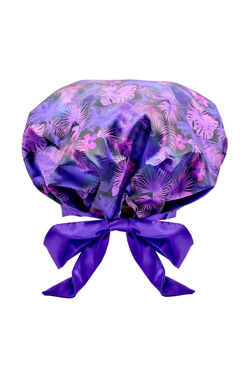PINEAPPLE Beauty – wholesale Sleep cap / bonnet – women's – CALA 66041 Adjustable Tie Silky Satin Bonnet Purple - 6pcs2