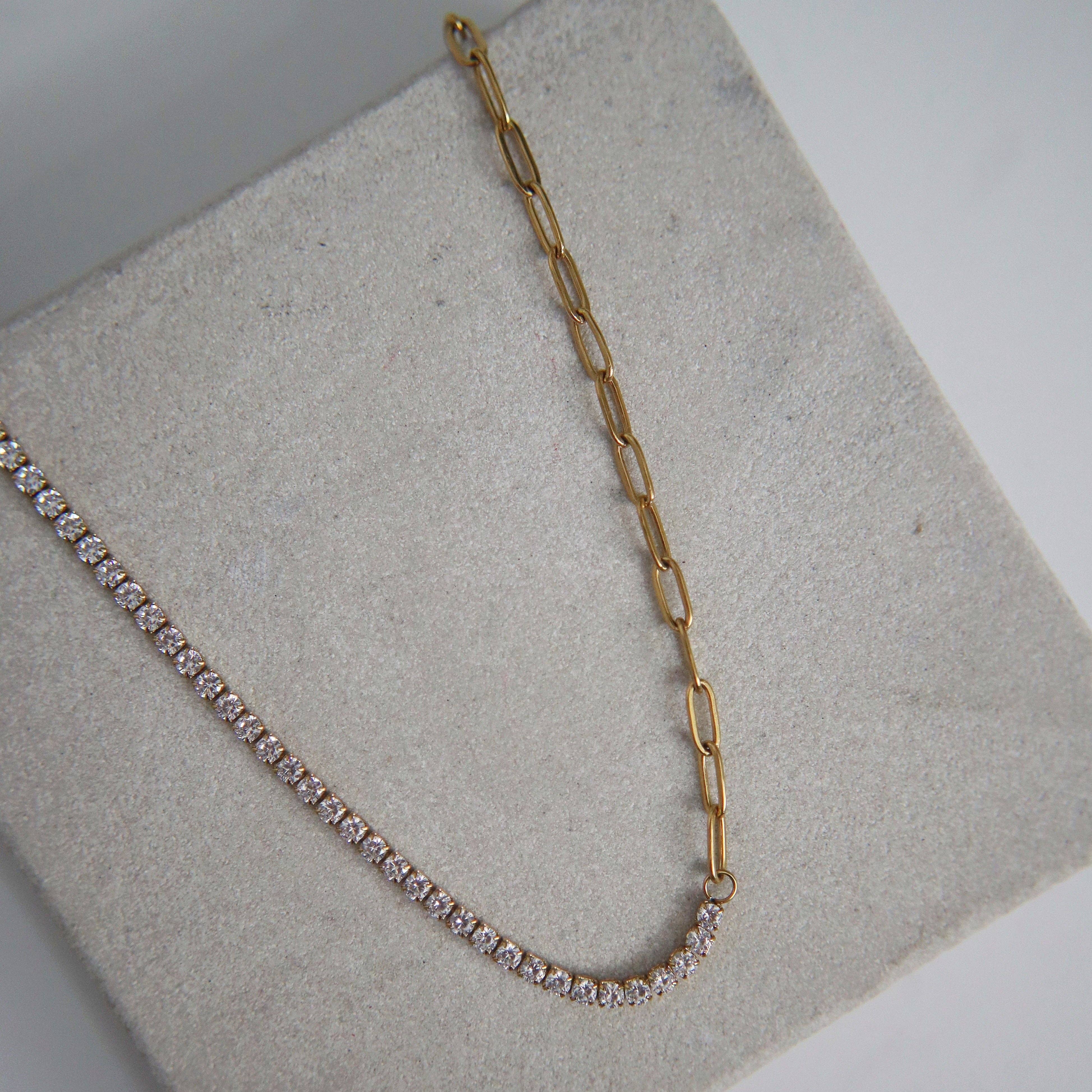 JESSA Jewelry - Wholesale Link & Chain Necklace - Celine Necklace | CZ Paperclip Necklace3
