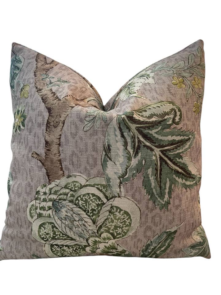 Sydney Botanical Throw Pillow with Feather Insert for wholesale by Dahlia & Grace pillows