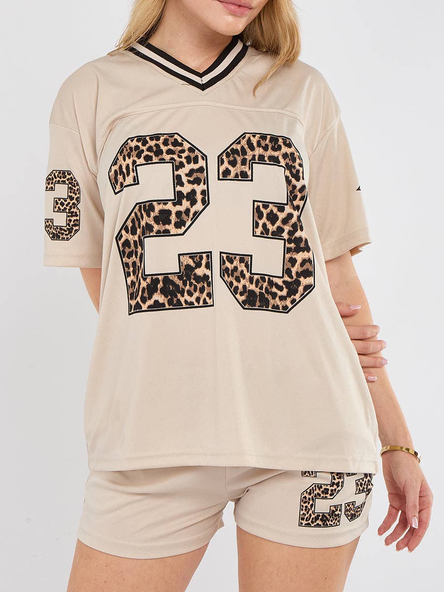 AX Labels - Wholesale Top & Short Set (NOT Loungewear) - Women's - Leopard Print 23 T-Shirt With Shorts Co-ord53